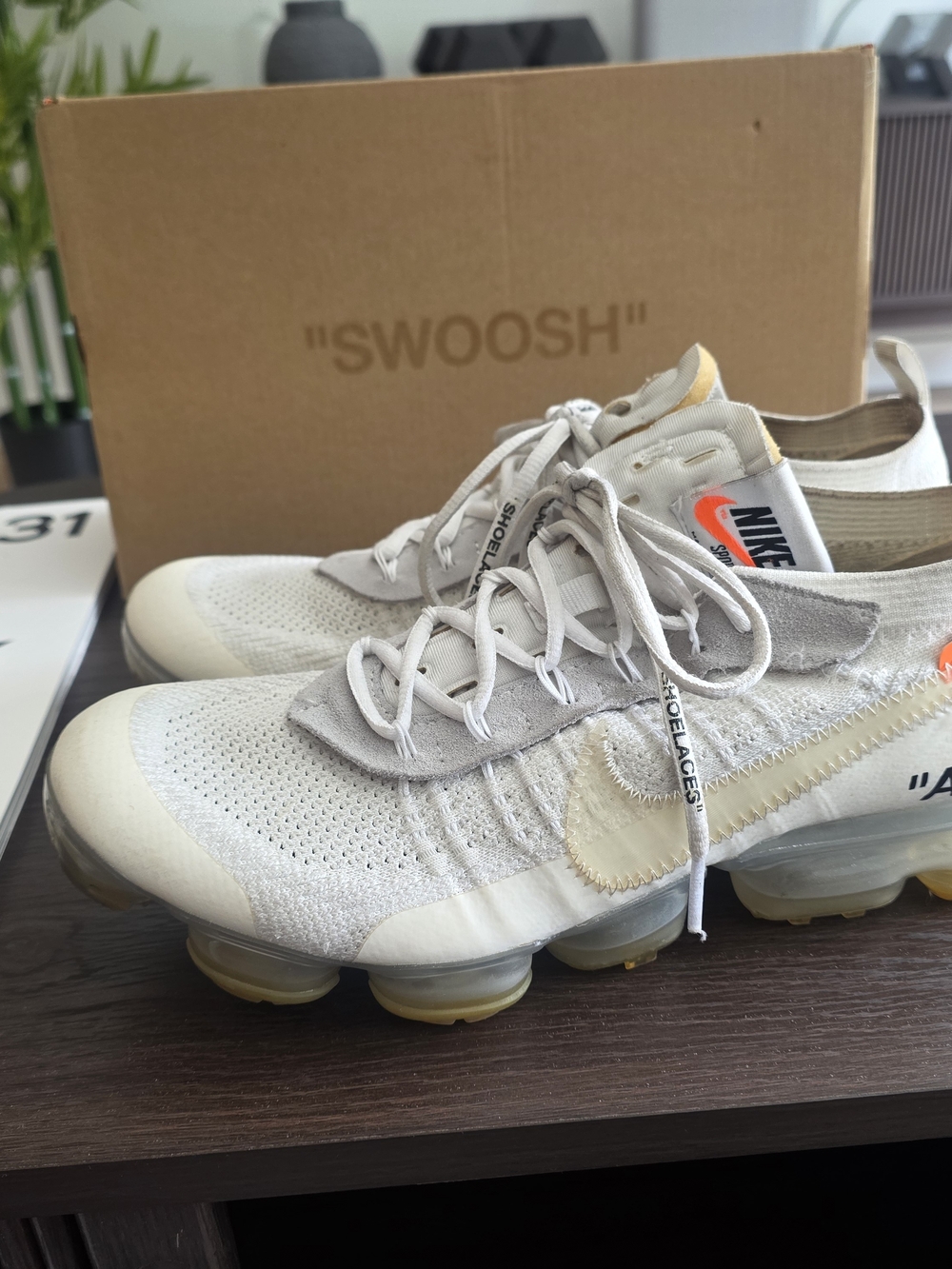Nike Women’s Off-White x VaporMax in Light Bone/Orange